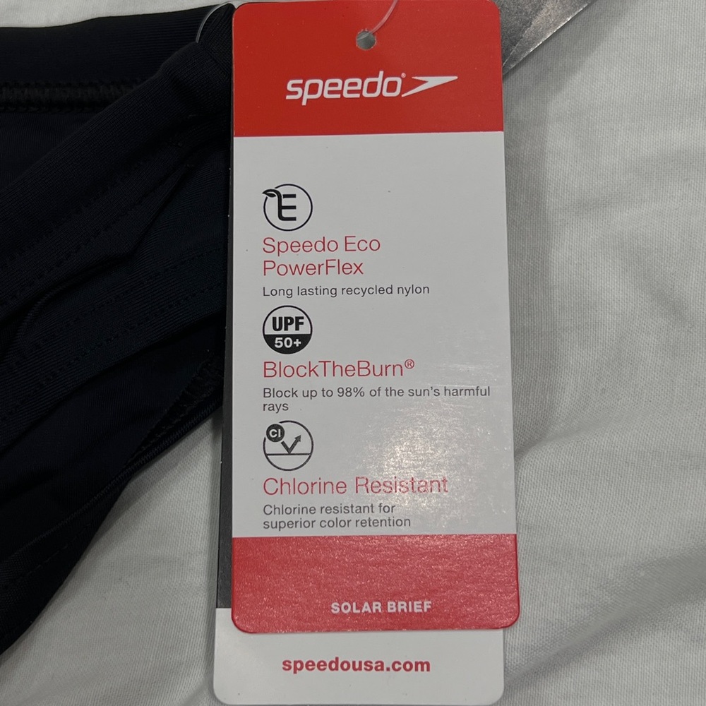 NWT Men’s Speedo Swimsuit PowerFlex Echo Solar, Swim Brief. Size 34. - Picture 4 of 7